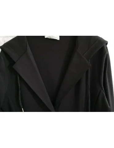 ESViViD Bequemer Sportlicher Jersey Blazer Kapuze Bündchen tailliert schwarz black uni 2018