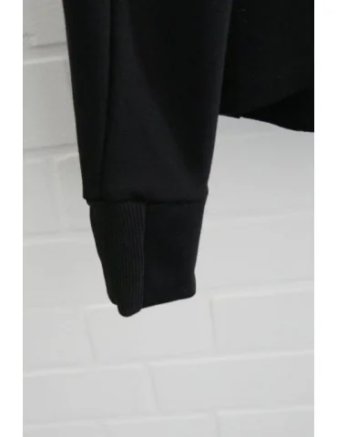 ESViViD Bequemer Sportlicher Jersey Blazer Kapuze Bündchen tailliert schwarz black uni 2018