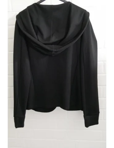 ESViViD Bequemer Sportlicher Jersey Blazer Kapuze Bündchen tailliert schwarz black uni 2018