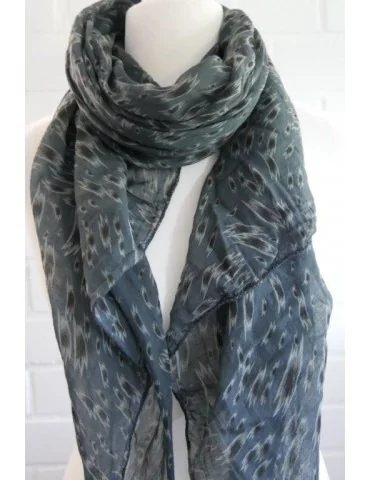 Schal Tuch Loop Made in Italy Seide Baumwolle anthrazit grau schwarz taupe Pinselstrich