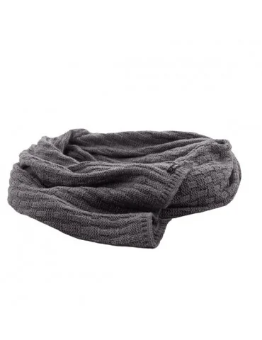 PaMaMi Damen Winterschal Schal hellgrau grau Karo 16647