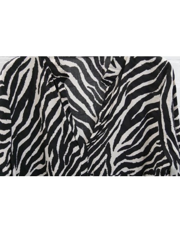 Damen Tunika Kleid A Form Schwarz Creme Zebra Onesize Ca 36 42
