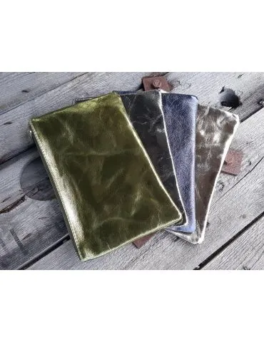 Kosmetiktasche Portemonnaie Geld Tasche Bag in Bag hellgrau grau Echtes Leder