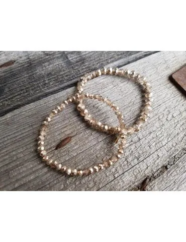 Armband Kristallarmband Perlen kupfer klar...