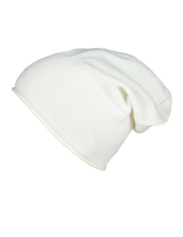 Zwillingsherz Mütze Beanie Classic creme off-white uni ohne Stern mit Fleece u Kaschmir