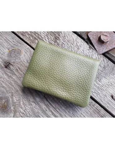 Portemonnaie Geldbörse Börse klein oliv khaki Echtes Leder 1120