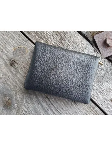 Portemonnaie Geldbörse Börse klein schwarz black Echtes Leder 1120