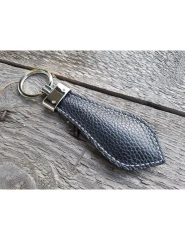Unisex Schlüsselanhänger Anhänger schwarz black Tropfen Echtes Leder