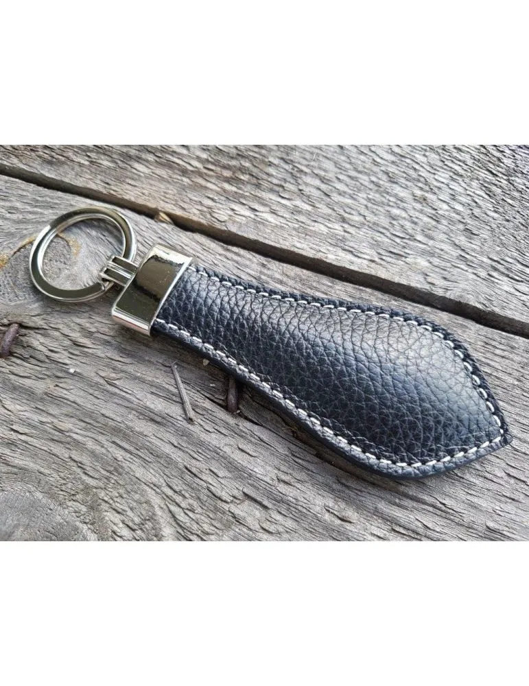 Unisex Schlüsselanhänger Anhänger schwarz black Tropfen Echtes Leder