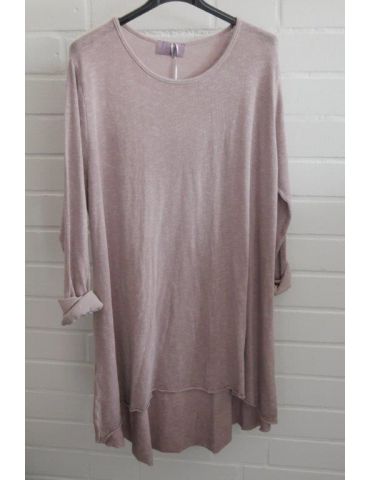 ESViViD Damen Tunika Shirt A-Form langarm altrose rosa mit Baumwolle Onesize 38 - 44 3295