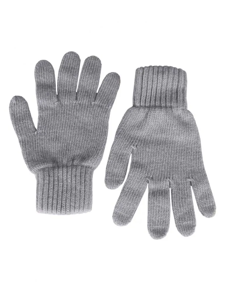 Zwillingsherz Handschuhe Fingerhandschuhe Classic hellgrau grau uni mit Kaschmir