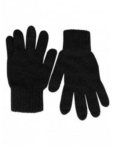 Zwillingsherz Handschuhe Fingerhandschuhe Classic schwarz black uni mit Kaschmir