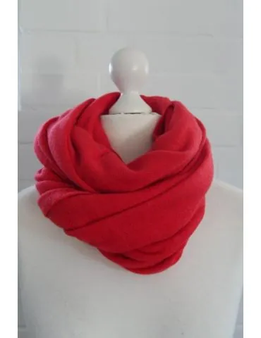Damen XXL Schal Stola Poncho rot red uni mit Wolle und Kaschmir ca. 55 x 200 1010