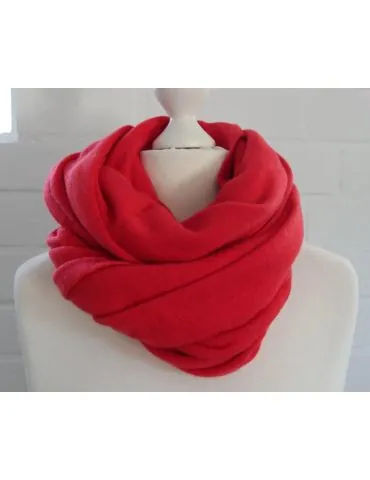Damen XXL Schal Stola Poncho rot red uni mit Wolle und Kaschmir ca. 55 x 200 1010