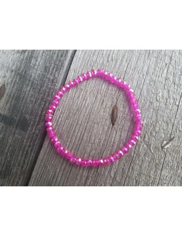 Bijoux Armband Kristallarmband Perlen pink klein Glitzer Schimmer elastisch