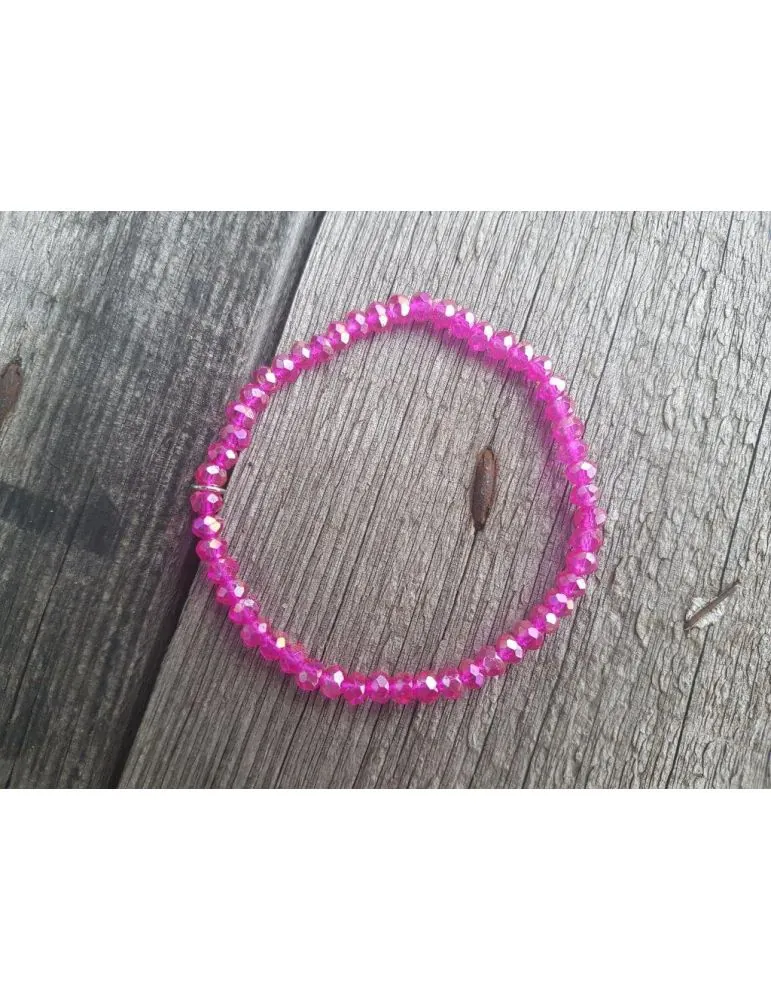 Bijoux Armband Kristallarmband Perlen pink klein Glitzer Schimmer elastisch