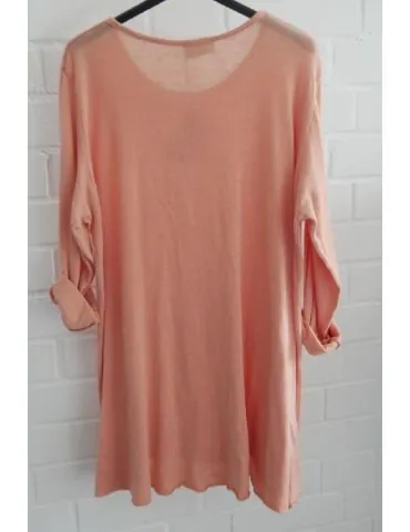 ESViViD Damen Tunika Shirt A-Form lachs langarm mit Baumwolle Onesize 38 - 44 3295