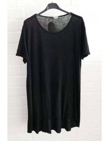 ESViViD Damen Tunika Shirt A-Form schwarz black kurzarm mit Baumwolle Onesize ca. 38 - 44