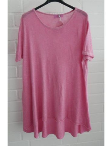 ESViViD Damen Tunika Shirt A-Form pink kurzarm mit Baumwolle Onesize ca. 38 - 44