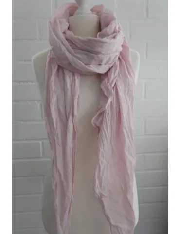 XXL Damen Schal Tuch rose rosa verwaschen 100% Baumwolle Asymmetrisch