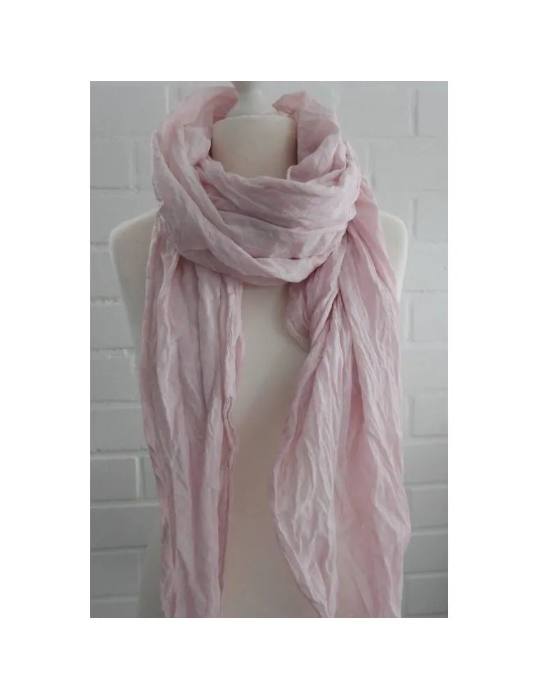 XXL Damen Schal Tuch rose rosa verwaschen 100% Baumwolle Asymmetrisch