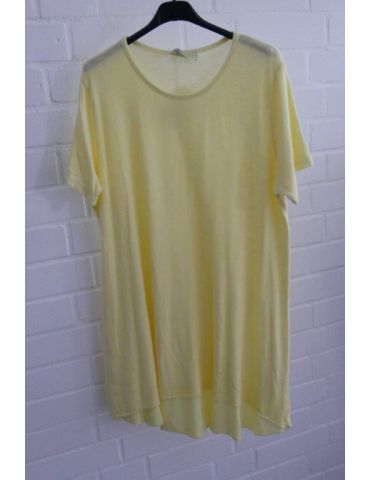 ESViViD Damen Tunika Shirt A-Form gelb kurzarm Baumwolle Onesize ca. 38 - 44