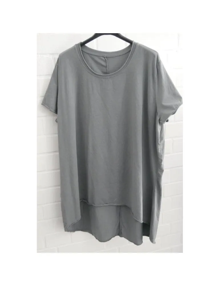 Damen Shirt A-Form kurzarm grau Baumwolle Onesize ca. 38 - 46 6036