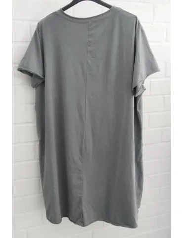 Damen Shirt A-Form kurzarm grau Baumwolle Onesize ca. 38 - 46 6036