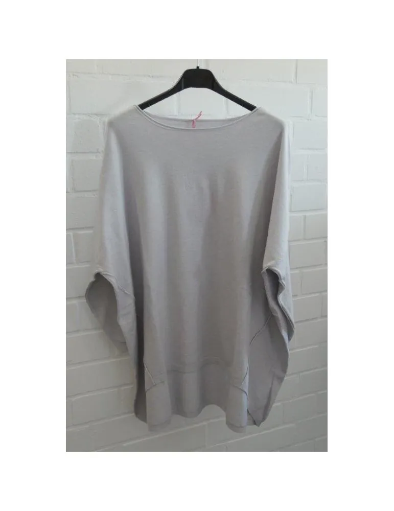 ESViViD Damen Pullover hellgrau grau Rundhals Onesize 38 - 46 mit Viskose 2232