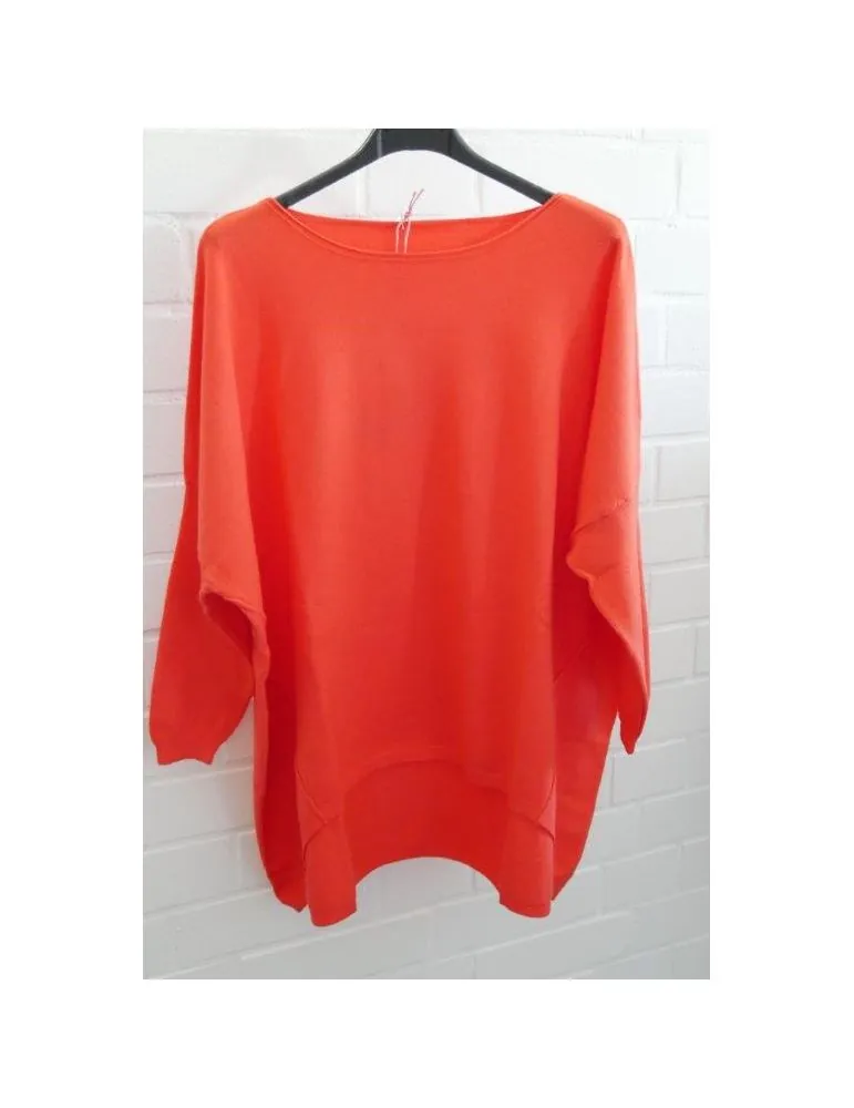 ESViViD Damen Pullover orange Rundhals Onesize 38 - 46 mit Viskose 2232