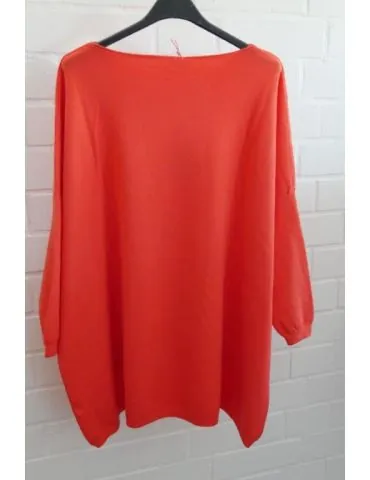 ESViViD Damen Pullover orange Rundhals Onesize 38 - 46 mit Viskose 2232