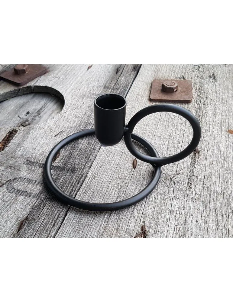 Kerzenständer Ring Metall schwarz black rund