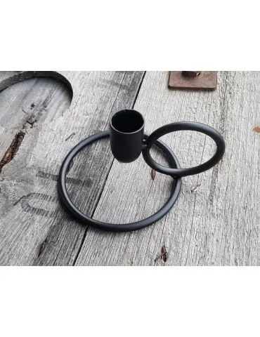 Kerzenständer Ring Metall schwarz black rund
