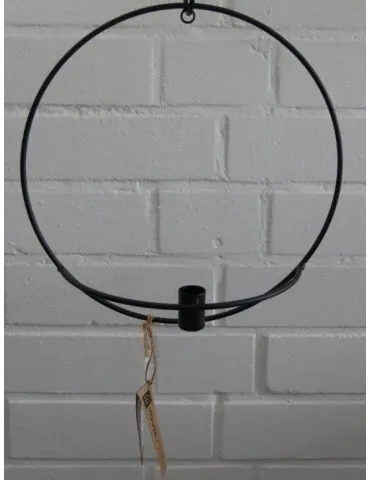 Kerzenring Kerzenhalter hängend schwarz Metall