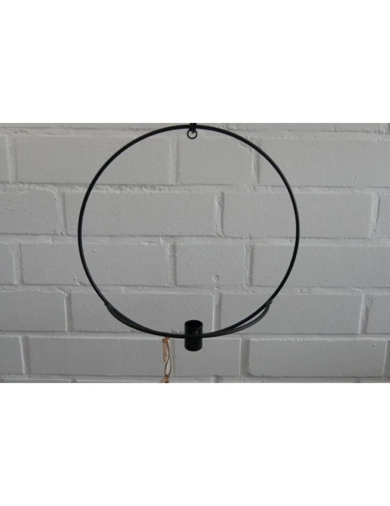 Kerzenring Kerzenhalter hängend schwarz Metall