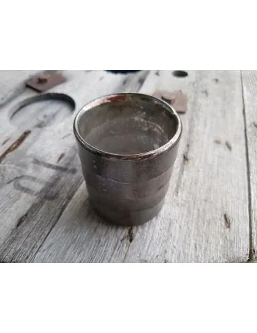 Teelicht Teelichtglas Kerze Glas braun schwarz Muster