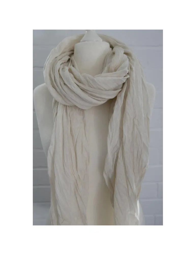 XXL Damen Schal Tuch hellbeige sand 100% Baumwolle Asymmetrisch