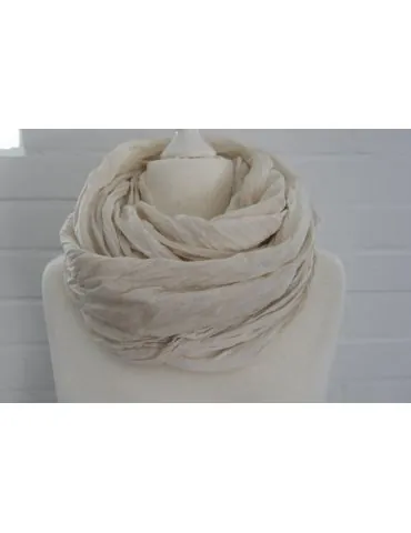XXL Damen Schal Tuch hellbeige sand 100% Baumwolle Asymmetrisch