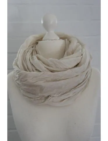 XXL Damen Schal Tuch hellbeige sand 100% Baumwolle Asymmetrisch