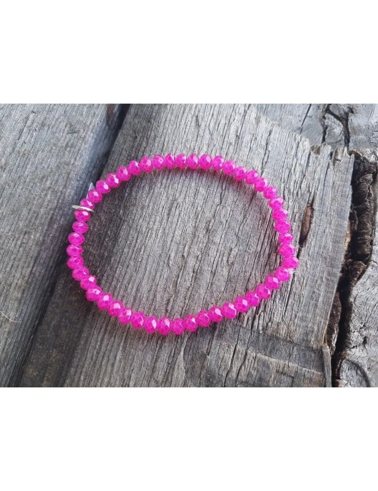 Bijoux Armband Kristallarmband Perlen kräftig pink klein Glitzer Schimmer elastisch