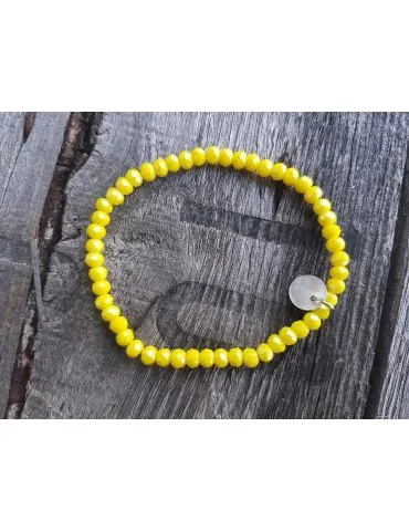 Bijoux Armband Kristallarmband Perlen zitronengelb klein Glitzer Schimmer elastisch