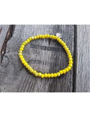 Bijoux Armband Kristallarmband Perlen zitronengelb grau klein Glitzer Schimmer elastisch