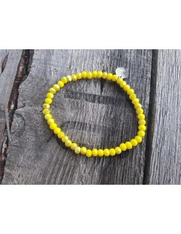Bijoux Armband Kristallarmband Perlen zitronengelb grau klein Glitzer Schimmer elastisch
