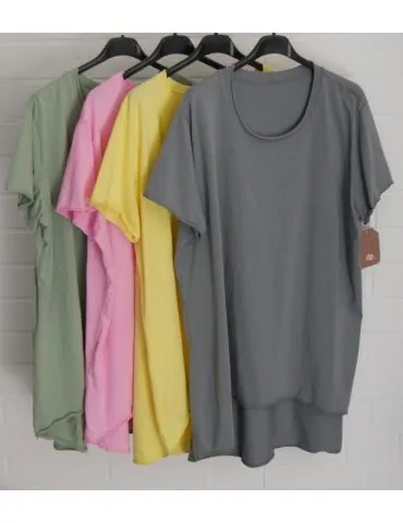 Damen Shirt A-Form kurzarm hellpink Baumwolle Onesize ca. 38 - 46 6036