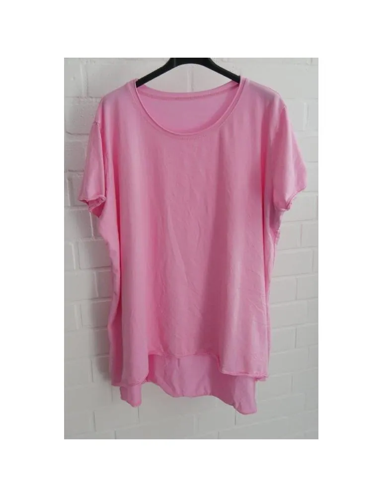 Damen Shirt A-Form kurzarm pink Baumwolle Onesize ca. 38 - 46 6036