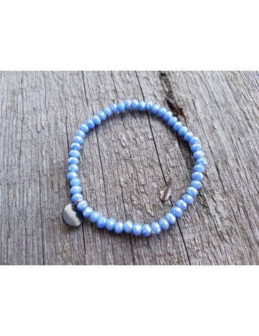 Bijoux Armband Kristallarmband Perlen blau klein Glitzer Schimmer elastisch