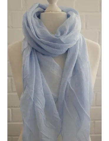Schal Tuch Loop Made in Italy Seide Baumwolle hellblau uni
