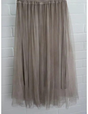 Xuna Damen Tüll Rock dunkelbeige Onesize ca. 38 - 42 Blogger Style