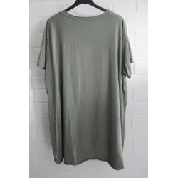 Damen Shirt A-Form kurzarm khaki oliv grün Baumwolle Onesize ca. 38 - 46 6036