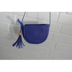 Damen Tasche Schultertasche Kunststoff royalblau